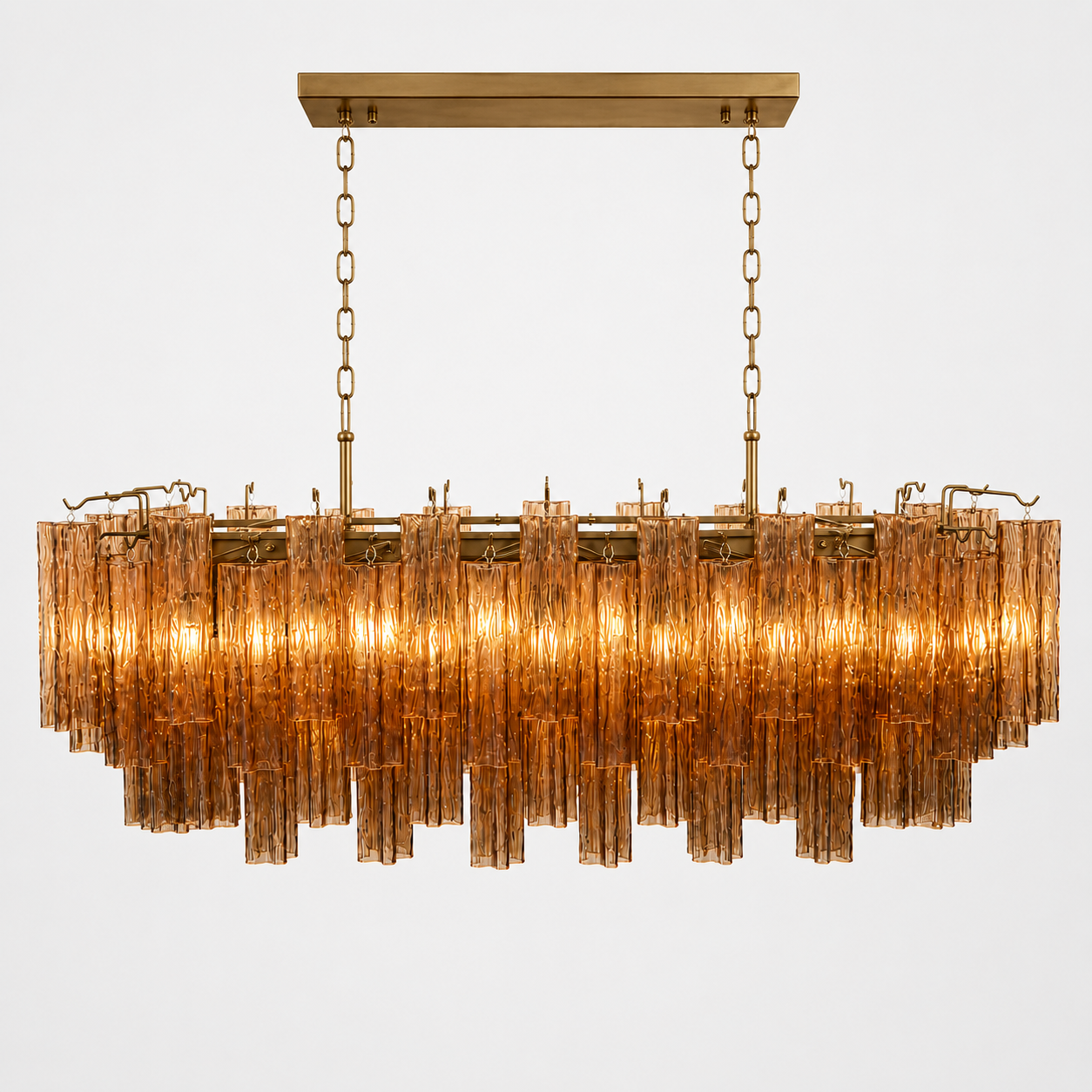 ANETTA Rectangular Hand Craft Glass Pendant Light Chandeliers Kitchen Dinning Table Dimmable - 7Pandas Australia