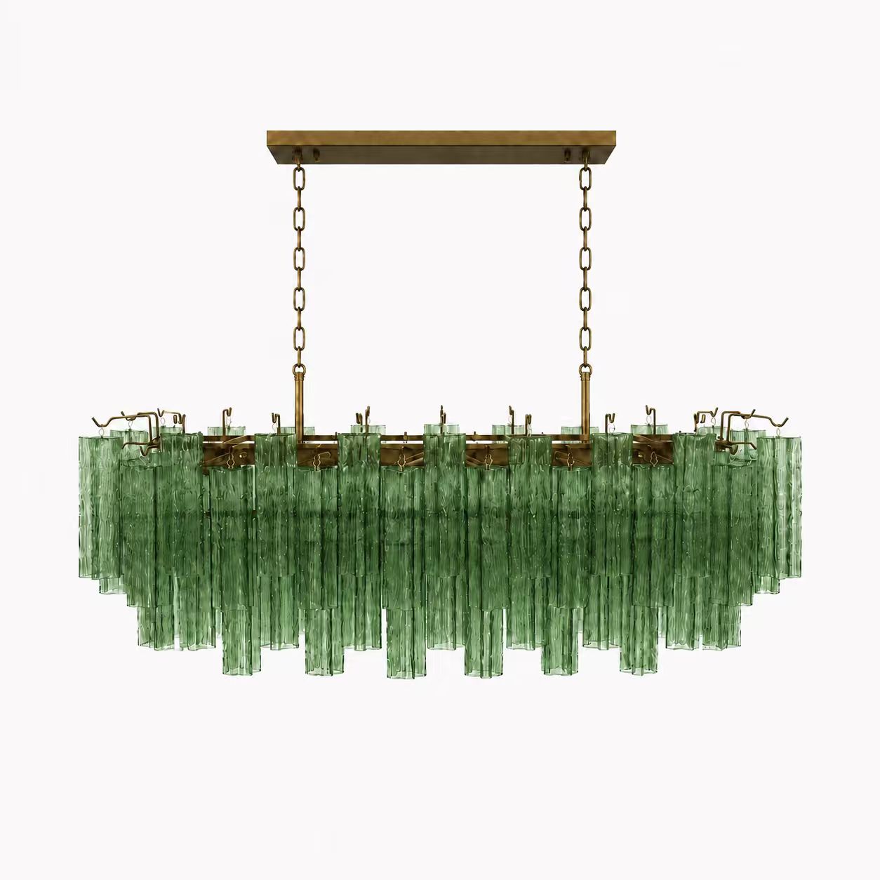 ANETTA Rectangular Hand Craft Glass Pendant Light Chandeliers Kitchen Dinning Table Dimmable - 7Pandas Australia