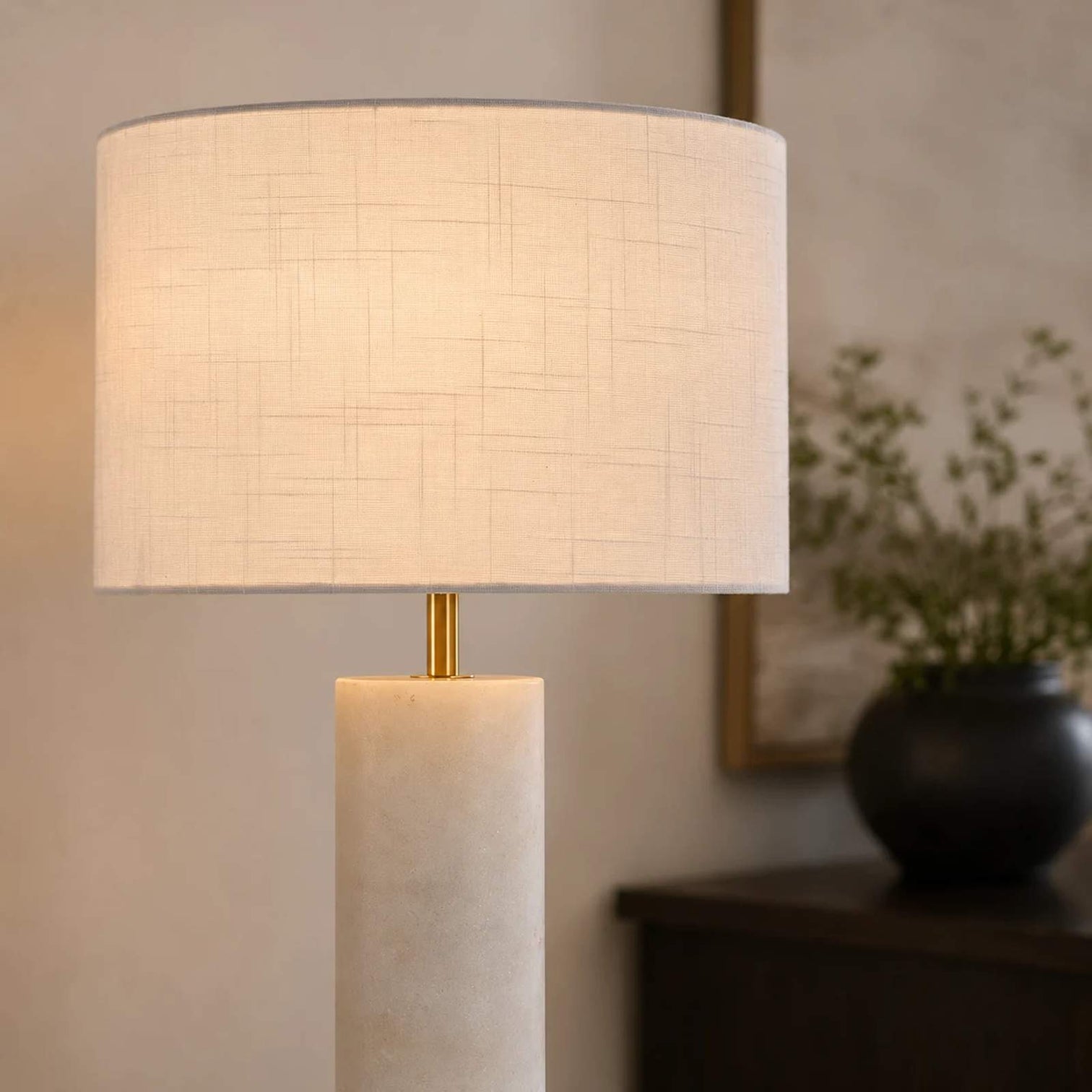 ALESSIA Modern Style Natural Marble Stone Table Lamp with LED Light Dimmable - 7Pandas Australia