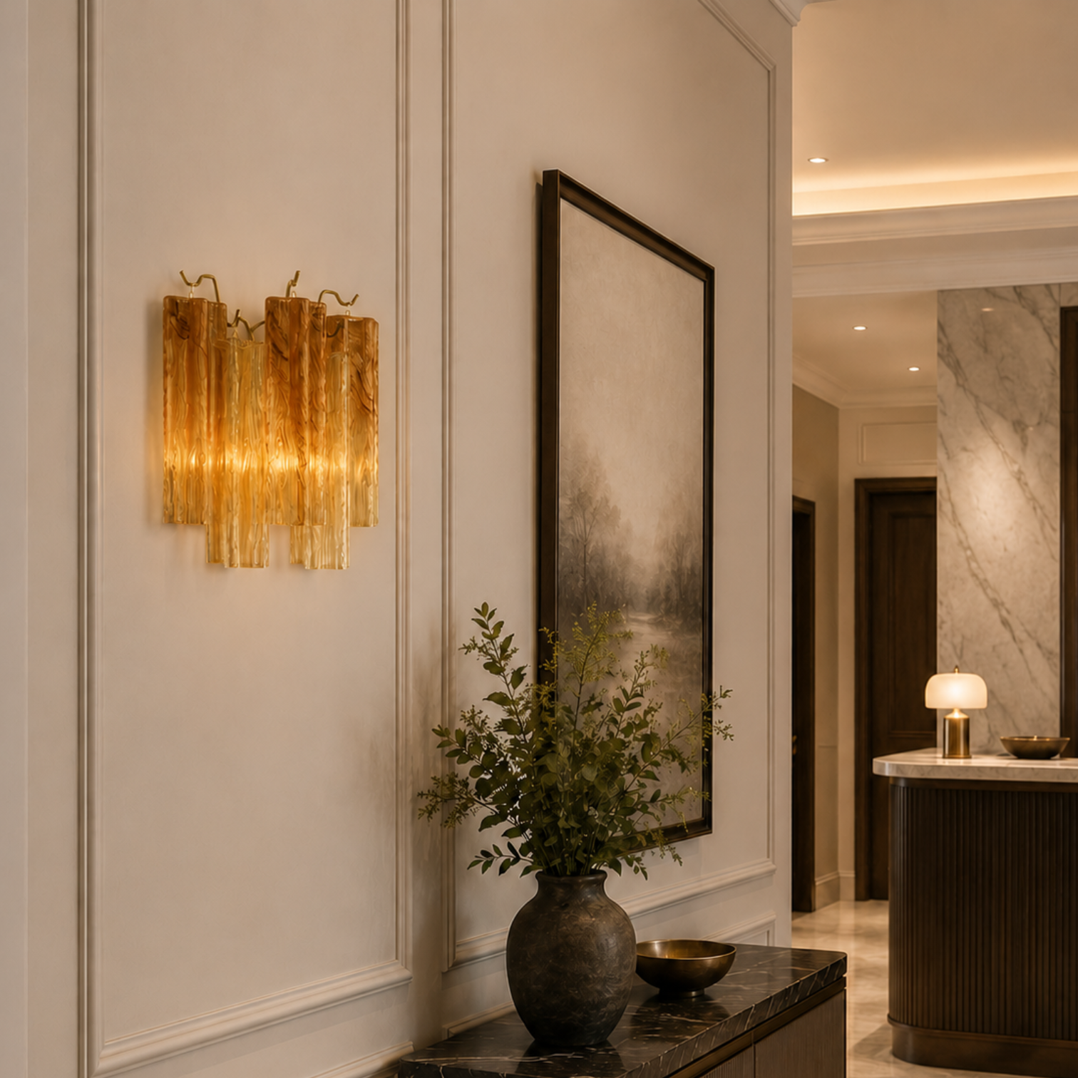ANETTA LED Indoor Handcraft Glass Wall Light with Sculptural Glass Shades - 7Pandas Australia