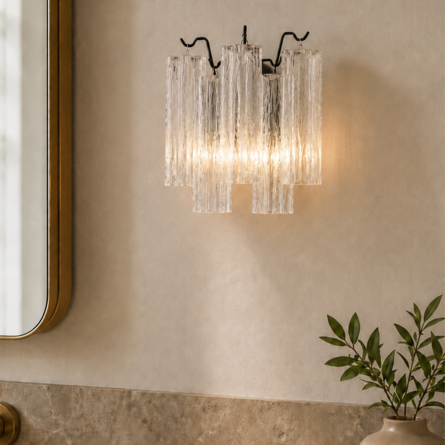 ANETTA LED Indoor Handcraft Glass Wall Light with Sculptural Glass Shades - 7Pandas Australia