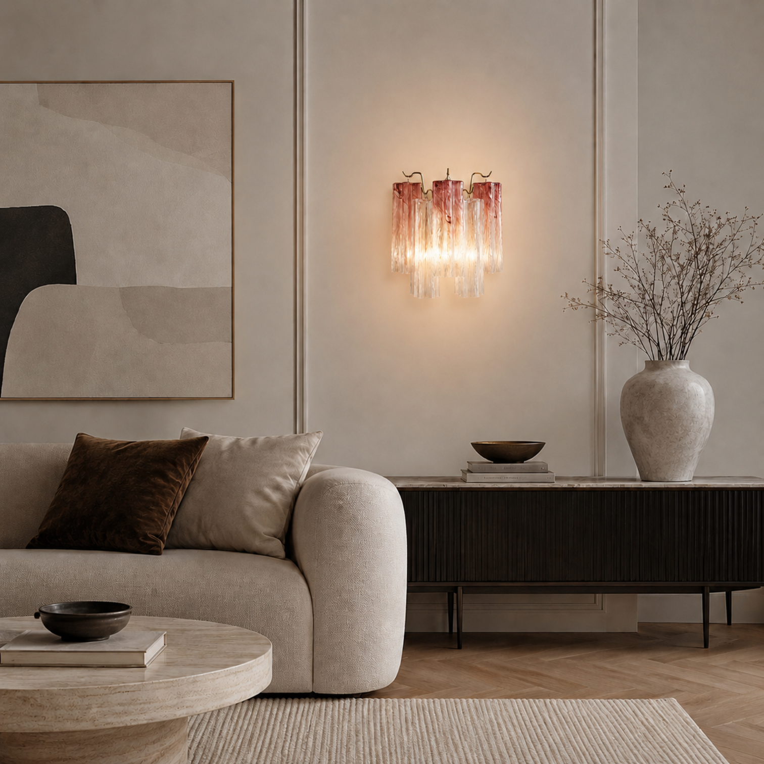 ANETTA LED Indoor Handcraft Glass Wall Light with Sculptural Glass Shades - 7Pandas Australia