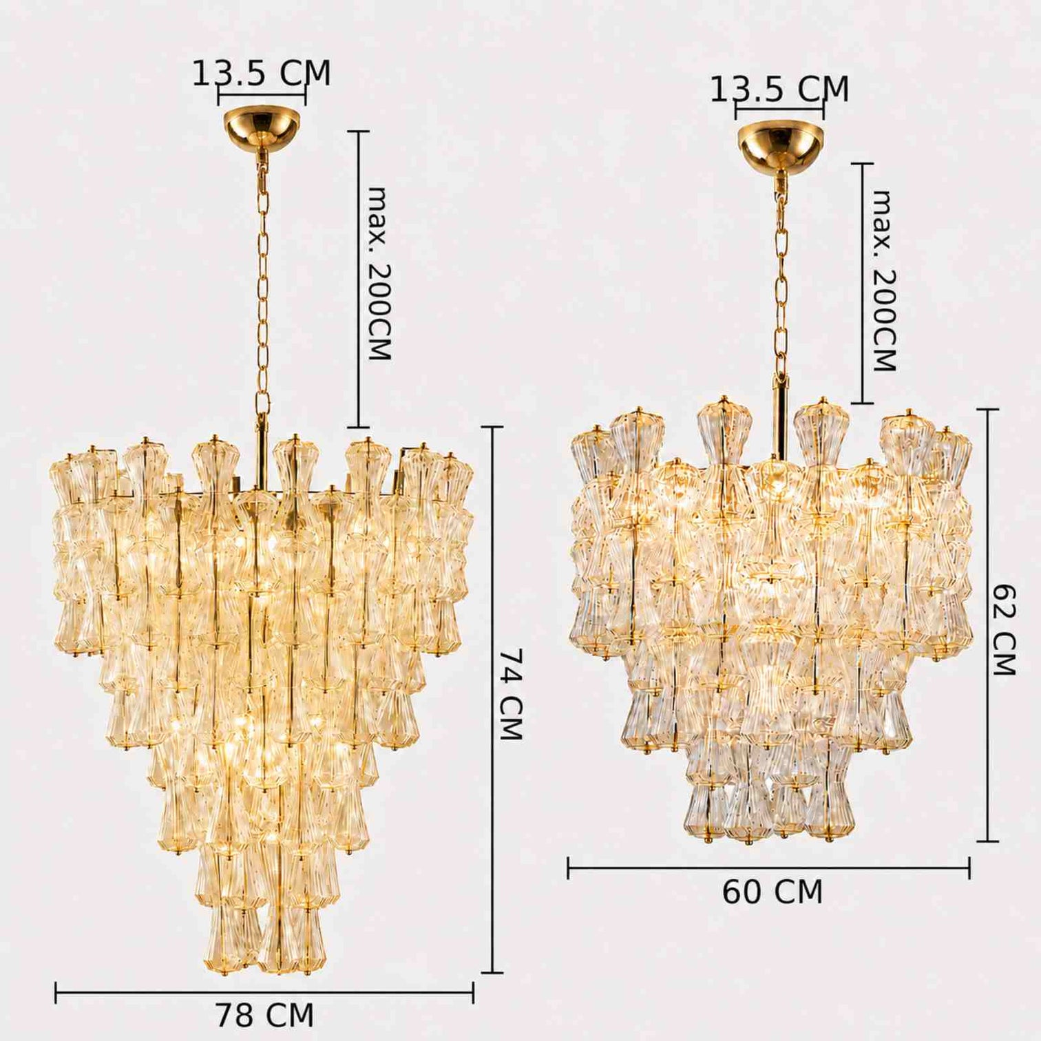 ARES Modern Style Round Chandelier Clear Hand Craft Glass Pendant Ceiling Feature - 7Pandas Australia