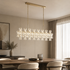 ARES 1150mm LED Rectangular Crystal Dinning Chandelier Dimmable with LED Bulb Aged Brass