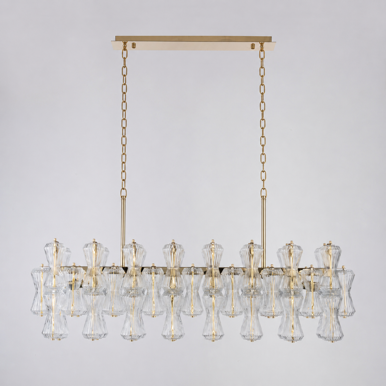 ARES 1150mm LED Rectangular Crystal Dinning Chandelier Dimmable with LED Bulb Aged Brass - 7Pandas Australia