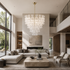ARES Modern Style Round Chandelier Clear Hand Craft Glass Pendant Ceiling Feature