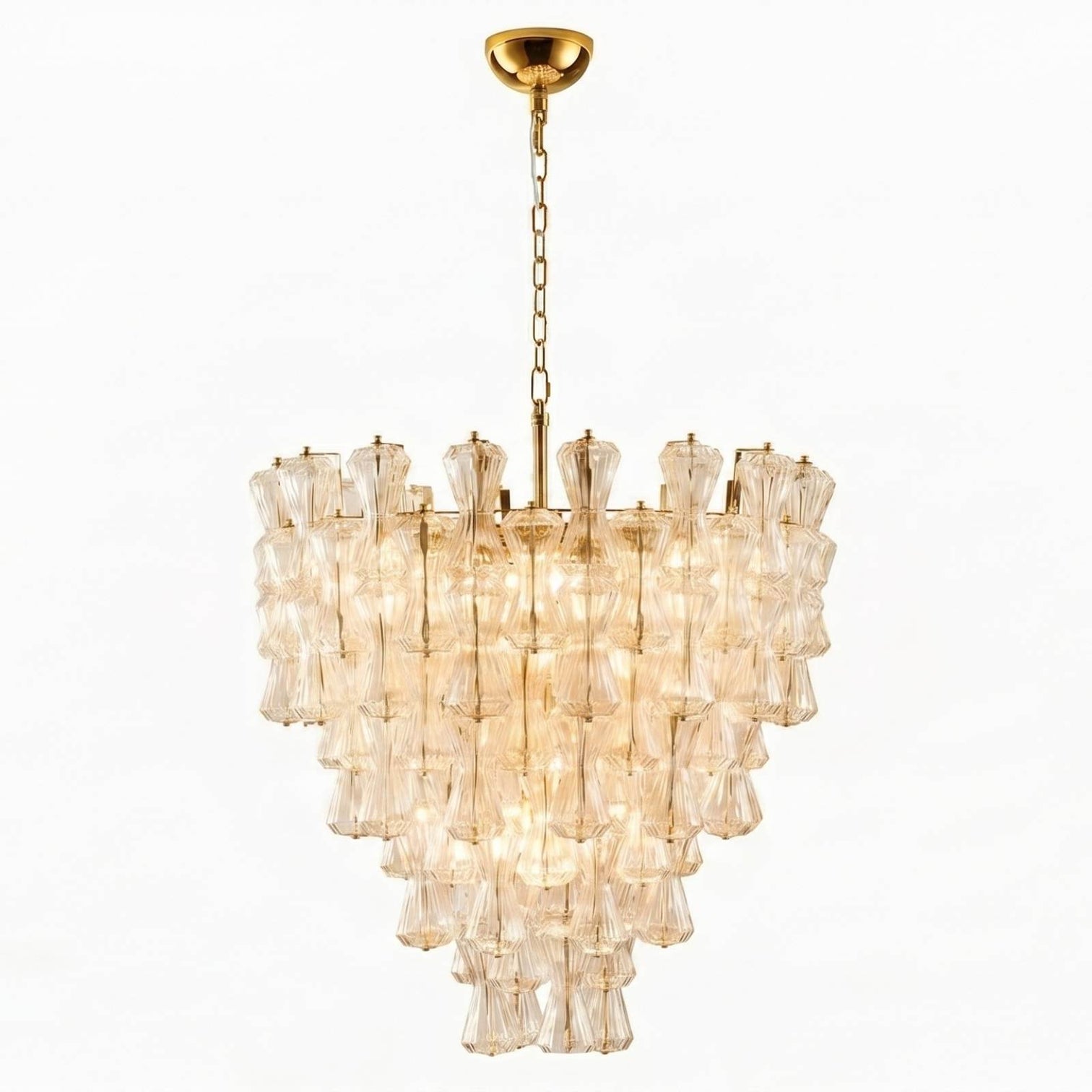 ARES Modern Style Round Chandelier Clear Hand Craft Glass Pendant Ceiling Feature - 7Pandas Australia