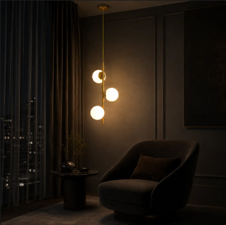 ANGELO Contemporary Style Elegant Pendant Light 3*G9 Base Aged Brass Black - 7Pandas Australia