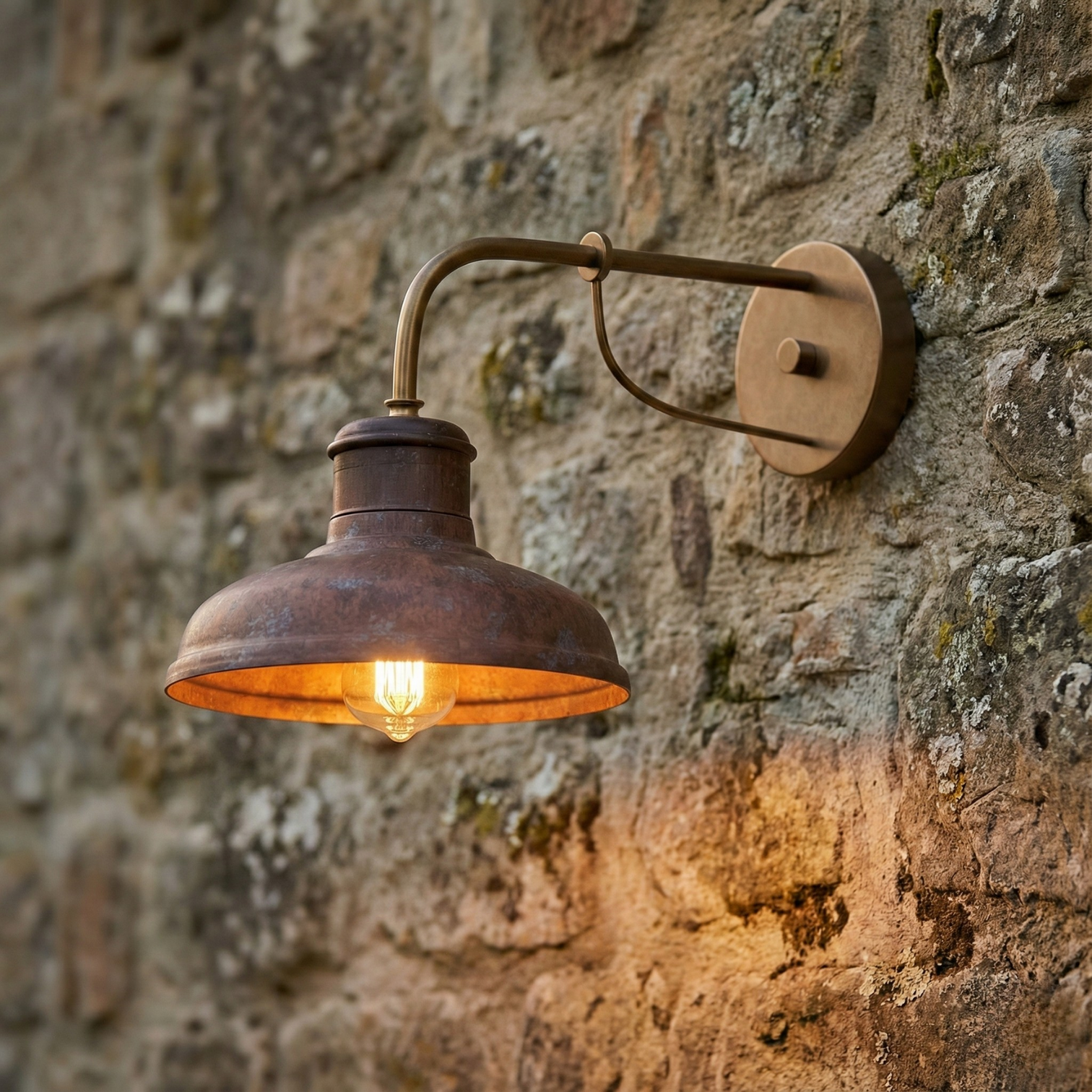 FLORENCE Antique Wall Lamp Aged Solid Copper E27 - 7Pandas Australia