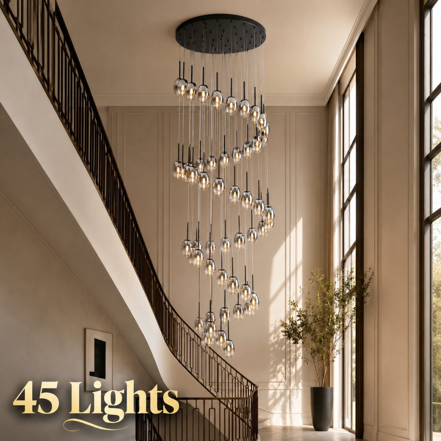 HERA LED Staircase Pendant Chandelier Lights Multi-Light Glass Fixture Dimmable - 7Pandas Australia