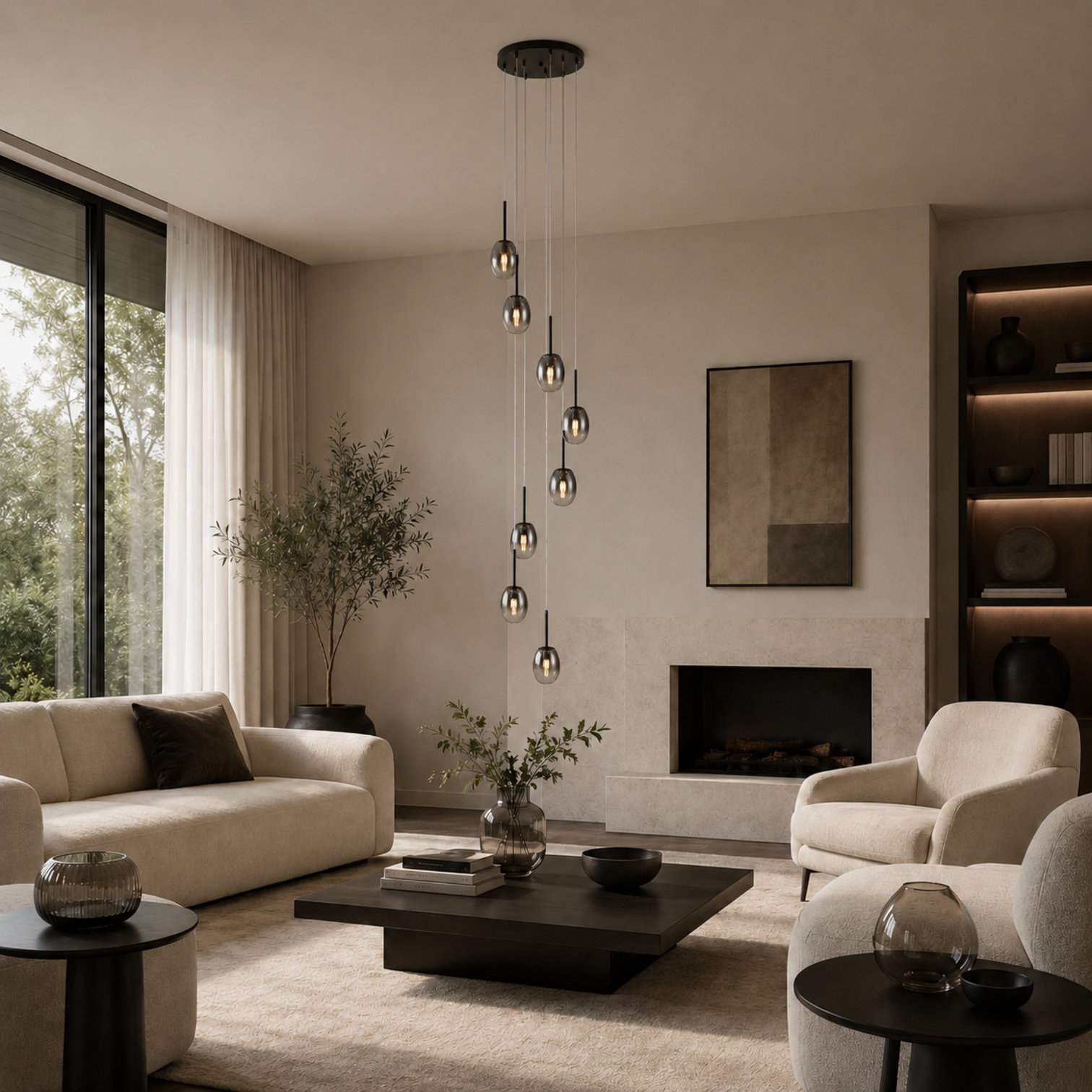 HERA LED Staircase Pendant Chandelier Lights Multi-Light Glass Fixture Dimmable - 7Pandas Australia