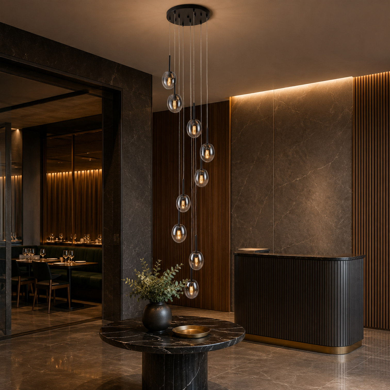 HERA LED Staircase Pendant Chandelier Lights Multi-Light Glass Fixture Dimmable - 7Pandas Australia