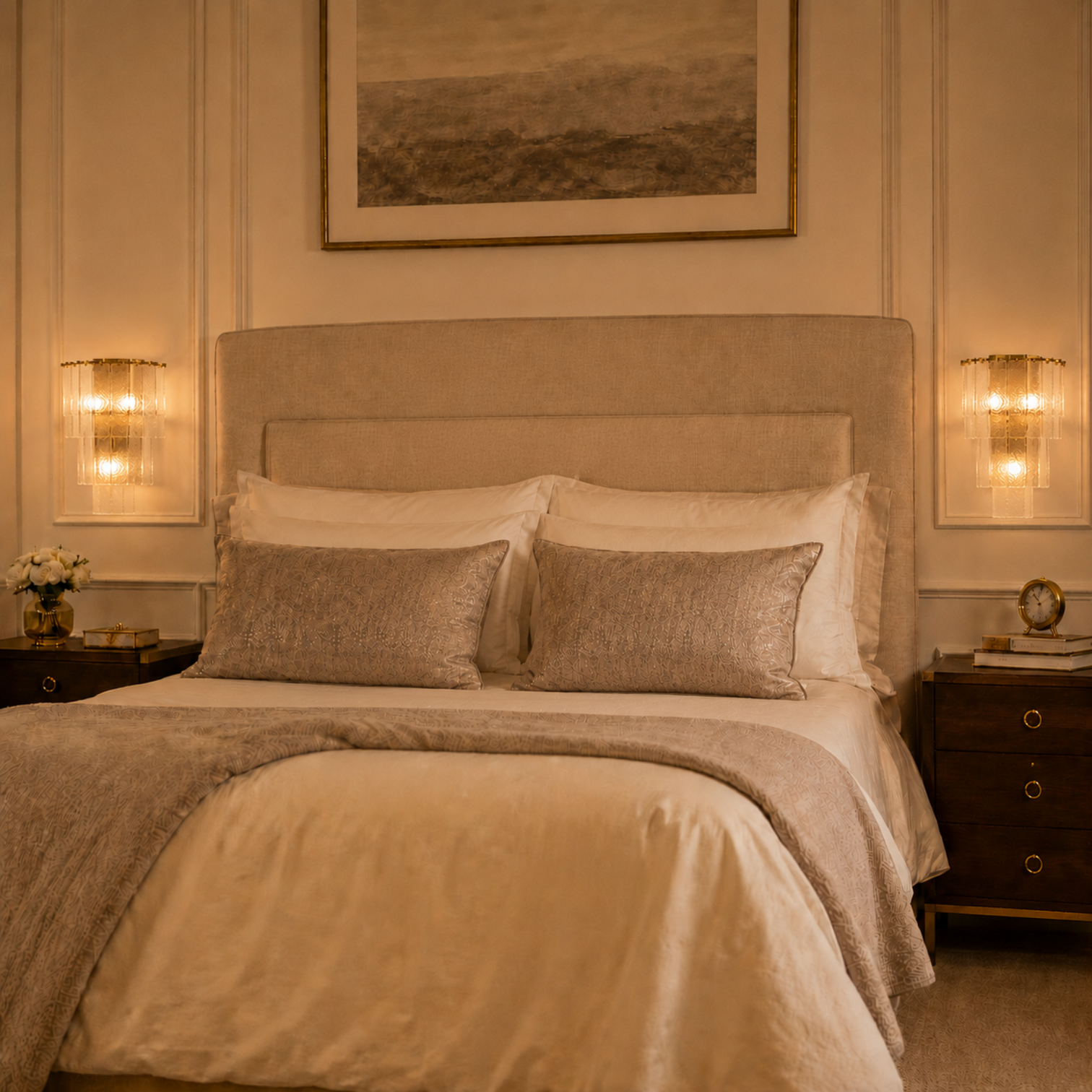 JOANA Interior Designer Aged Brass Wall Light Layered Glass Sconce with LED Bulb Dimmable - 7Pandas Australia