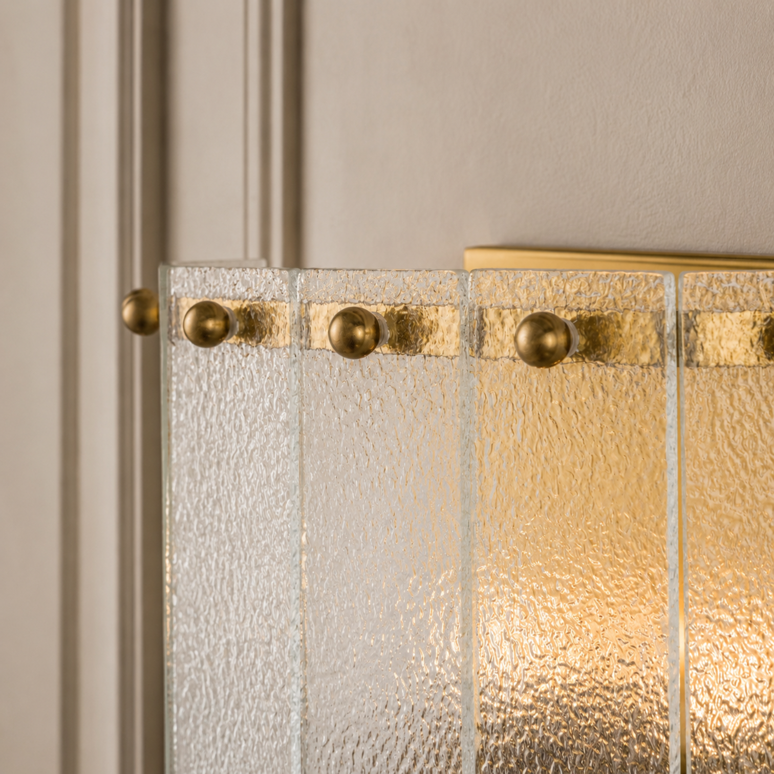 JOANA Interior Designer Aged Brass Wall Light Layered Glass Sconce with LED Bulb Dimmable - 7Pandas Australia