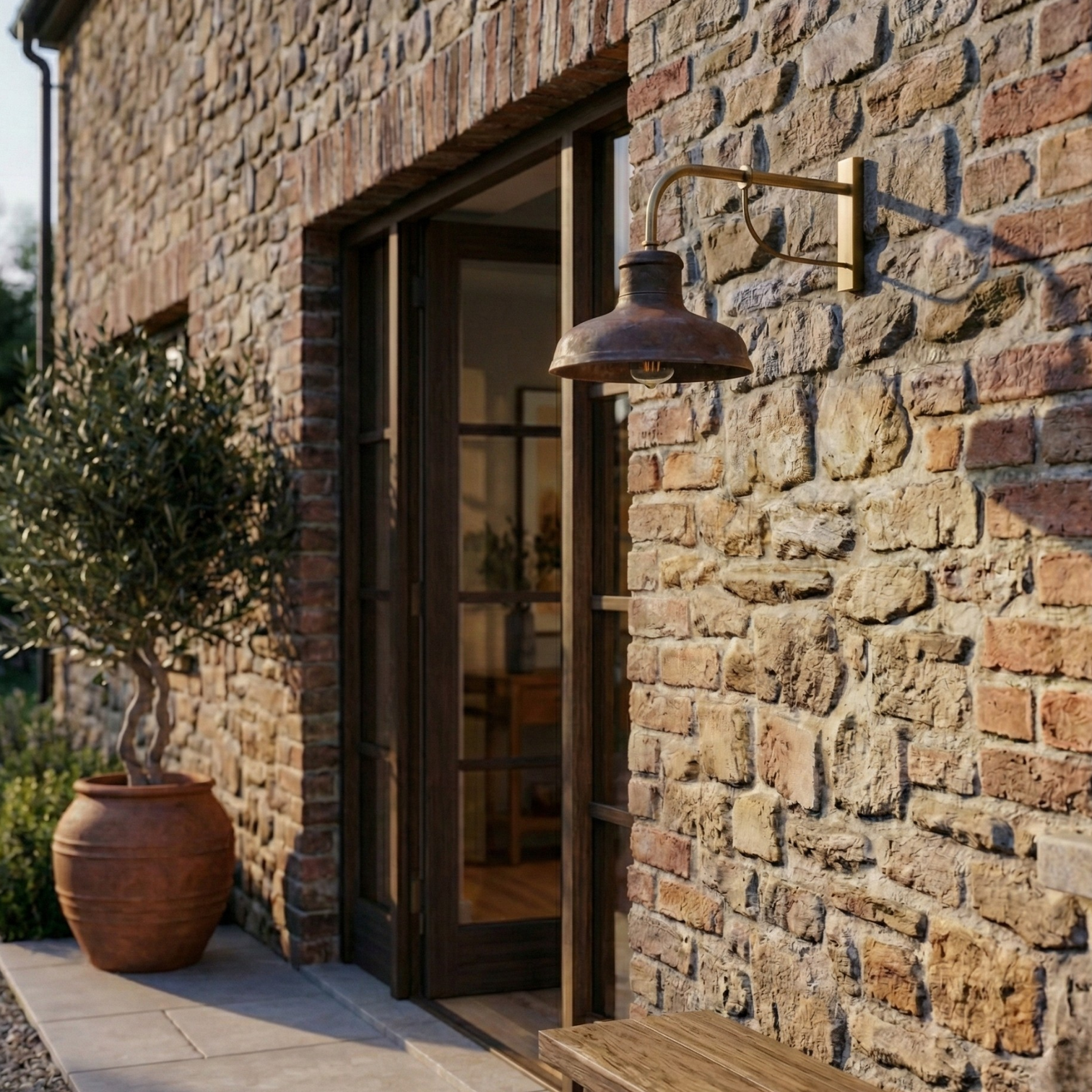 FLORENCE Antique Wall Lamp Aged Solid Copper E27 - 7Pandas Australia