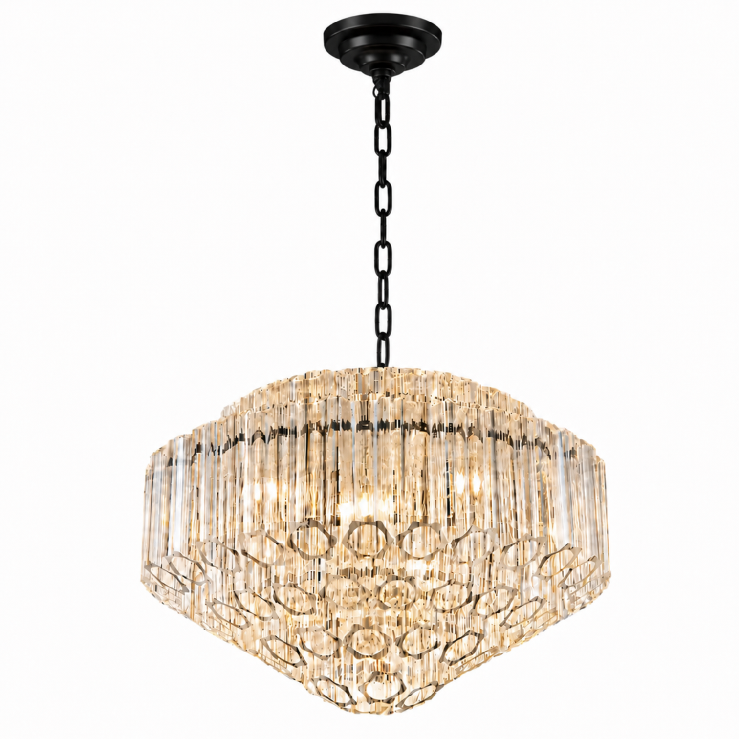 MOLLY Designer Glass Contemporary Crystal Chandelier With Clear Rod Light - 7Pandas Australia