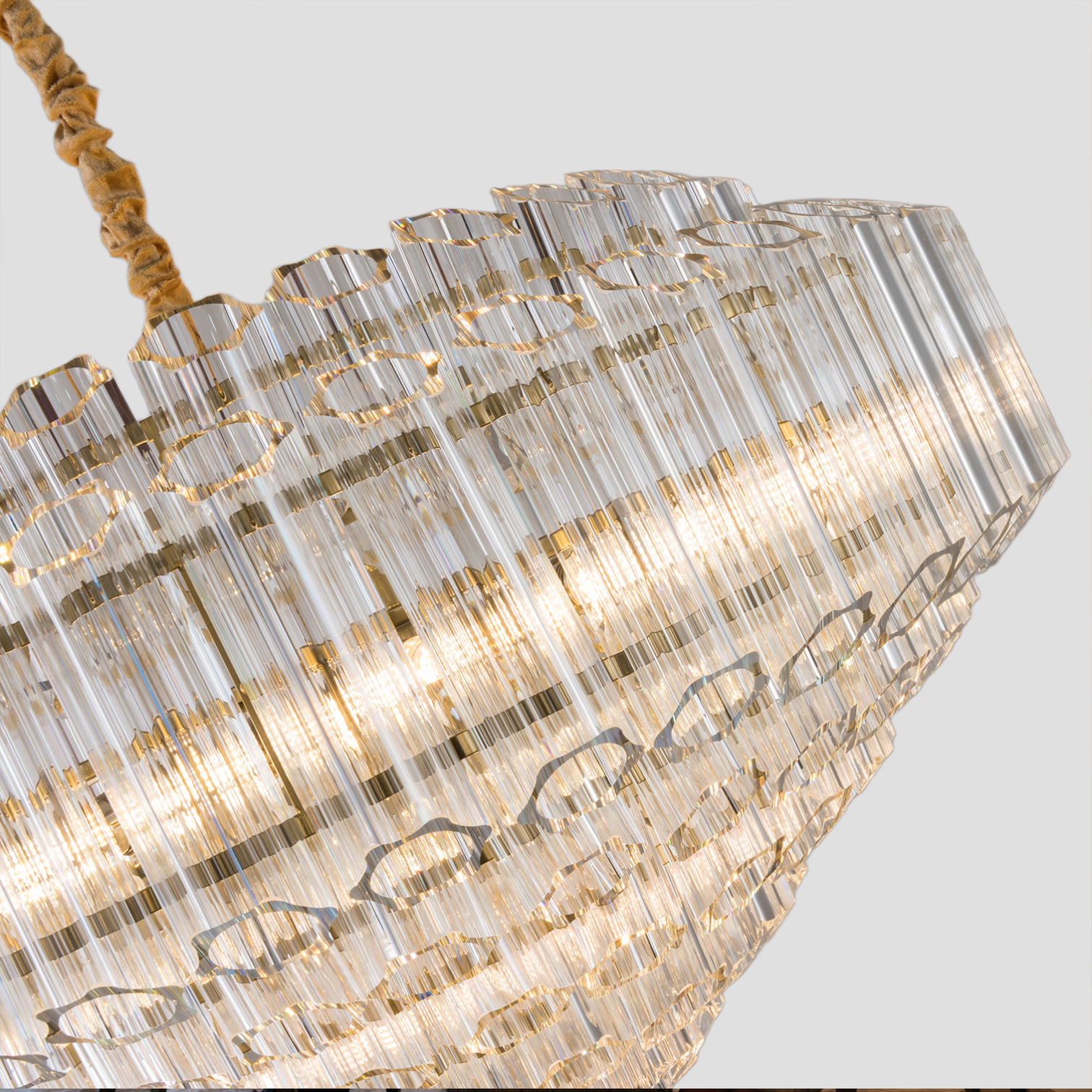 MOLLY Designer Glass Contemporary Crystal Chandelier With Clear Rod Light - 7Pandas Australia