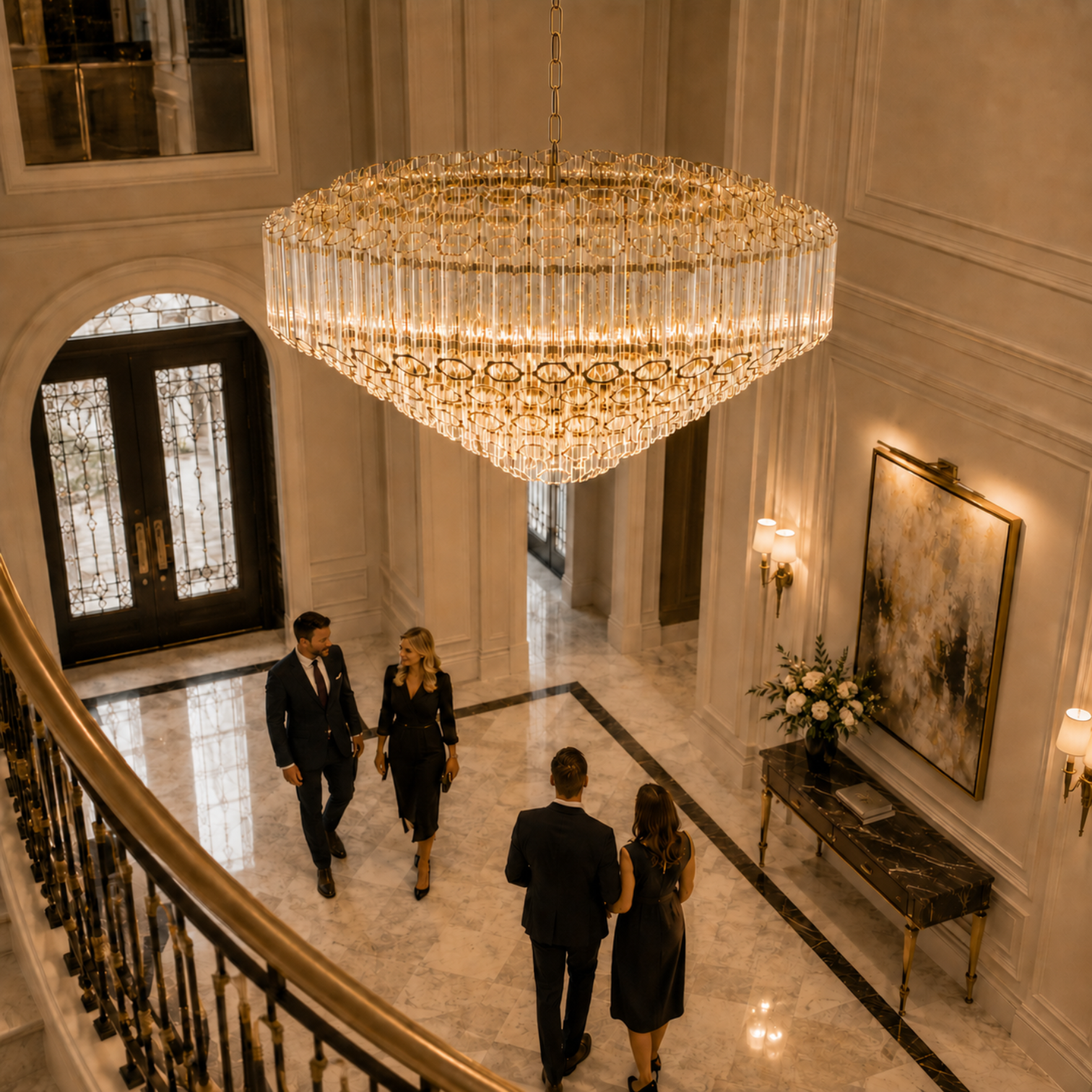MOLLY Designer Glass Contemporary Crystal Chandelier With Clear Rod Light - 7Pandas Australia