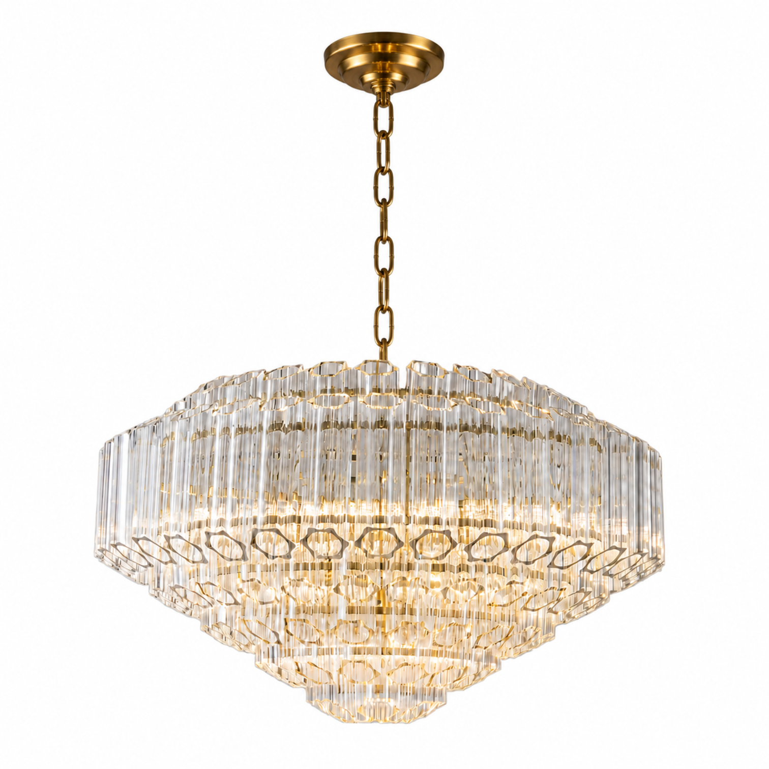 MOLLY Designer Glass Contemporary Crystal Chandelier With Clear Rod Light - 7Pandas Australia