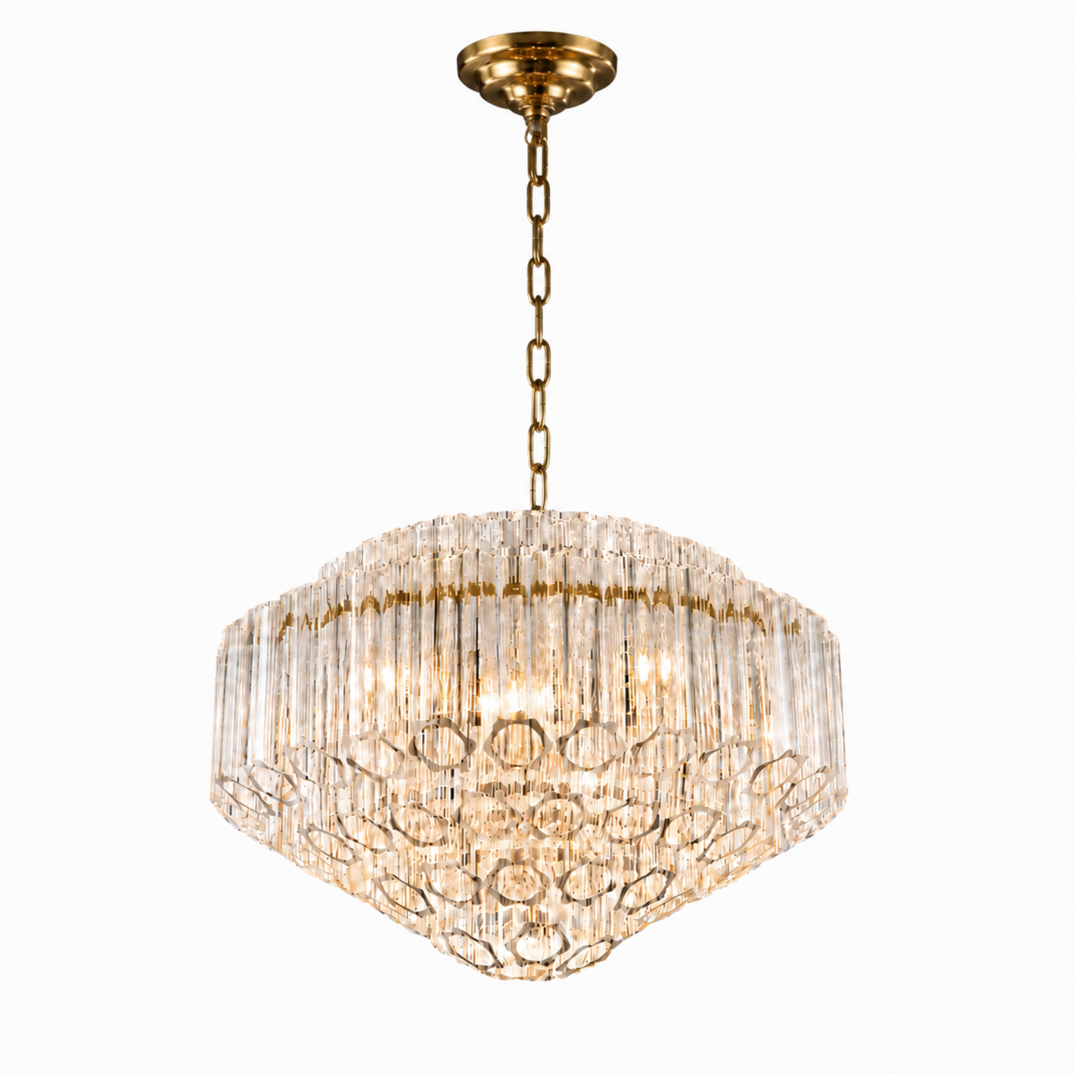 MOLLY Designer Glass Contemporary Crystal Chandelier With Clear Rod Light - 7Pandas Australia