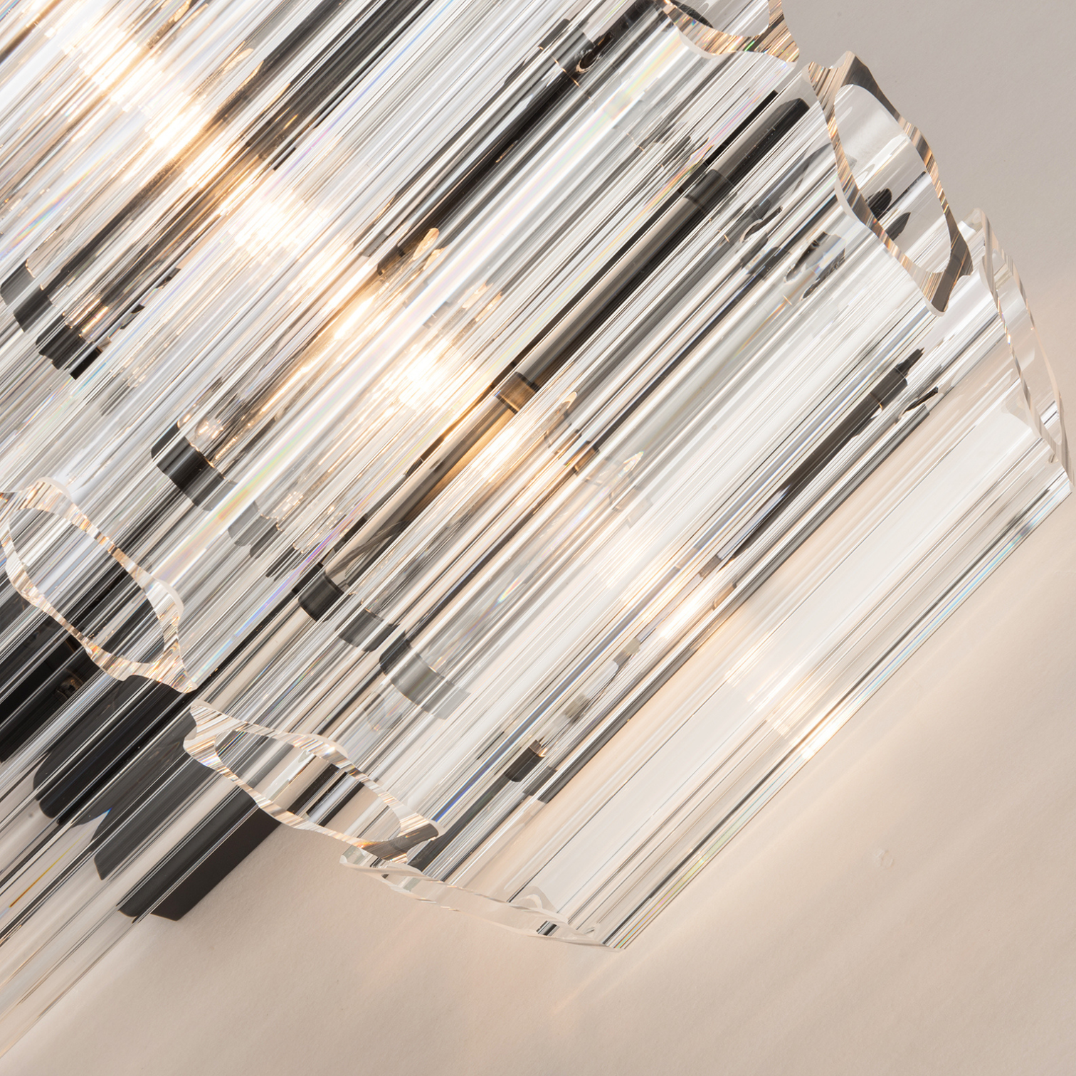 MOLLY Indoor Modern Style Crystal Wall Light Ribbed Glass Sconce - 7Pandas Australia