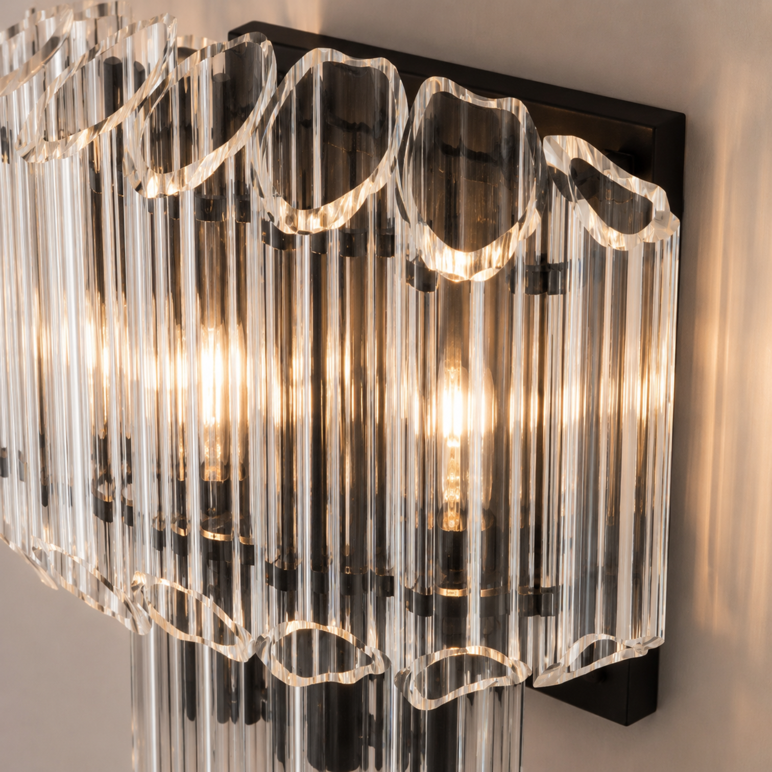 MOLLY Indoor Modern Style Crystal Wall Light Ribbed Glass Sconce - 7Pandas Australia