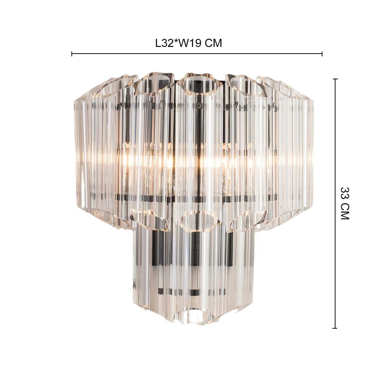 MOLLY Indoor Modern Style Crystal Wall Light Ribbed Glass Sconce - 7Pandas Australia
