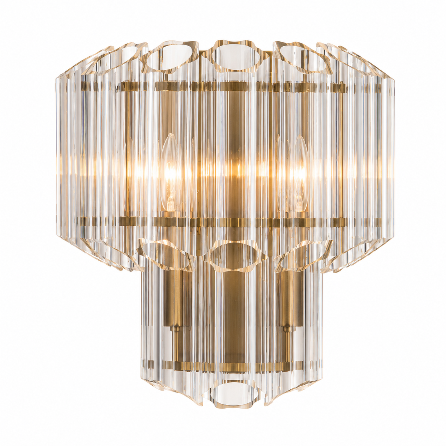 MOLLY Indoor Modern Style Crystal Wall Light Ribbed Glass Sconce - 7Pandas Australia