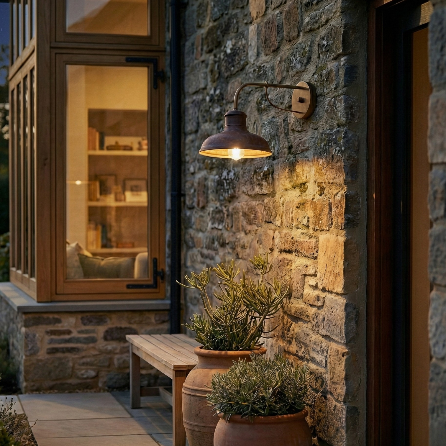 FLORENCE Antique Wall Lamp Aged Solid Copper E27 - 7Pandas Australia