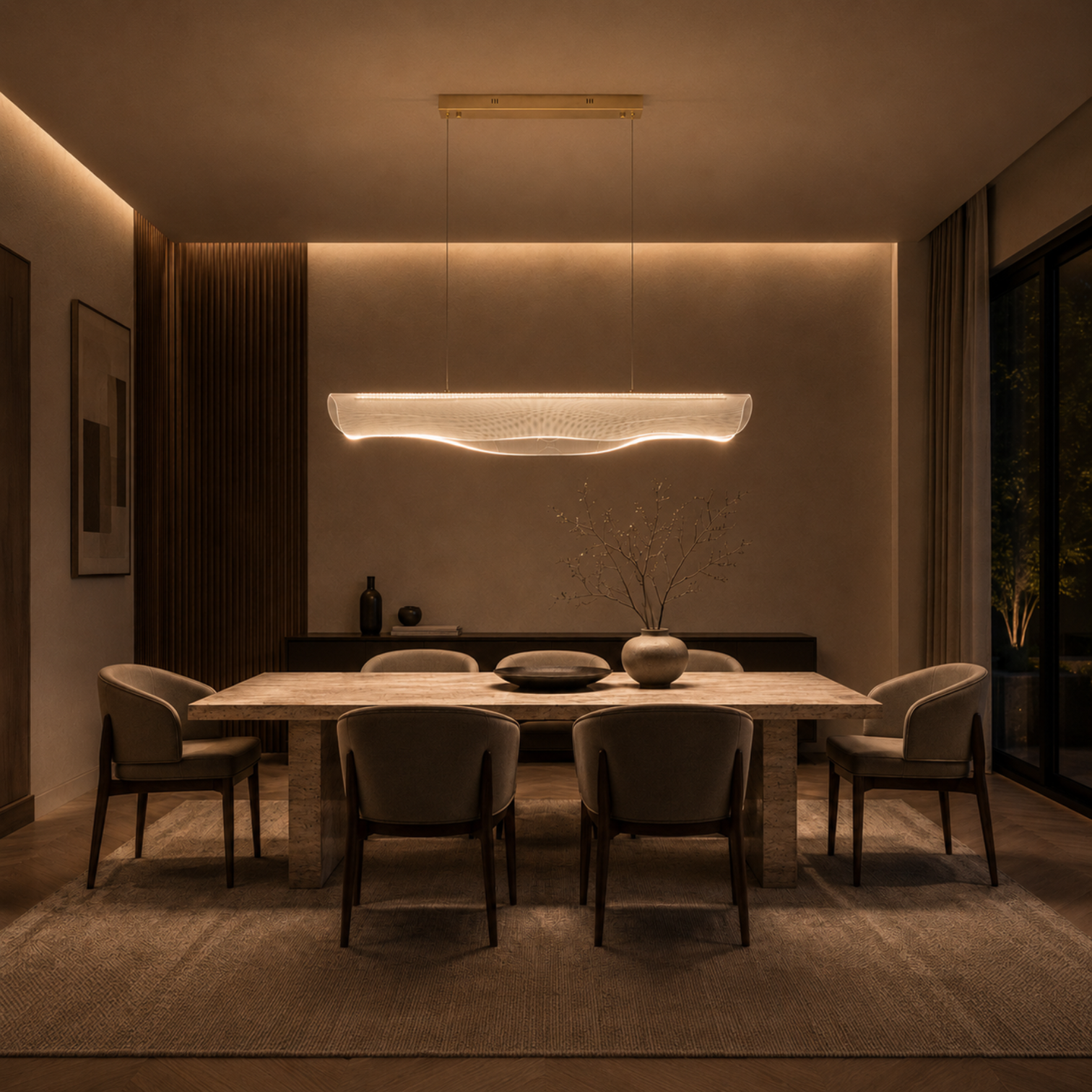 VANILA Modern 1200mm LED Linear Pendant Light Matte 3CCT Dimmable - 7Pandas Australia