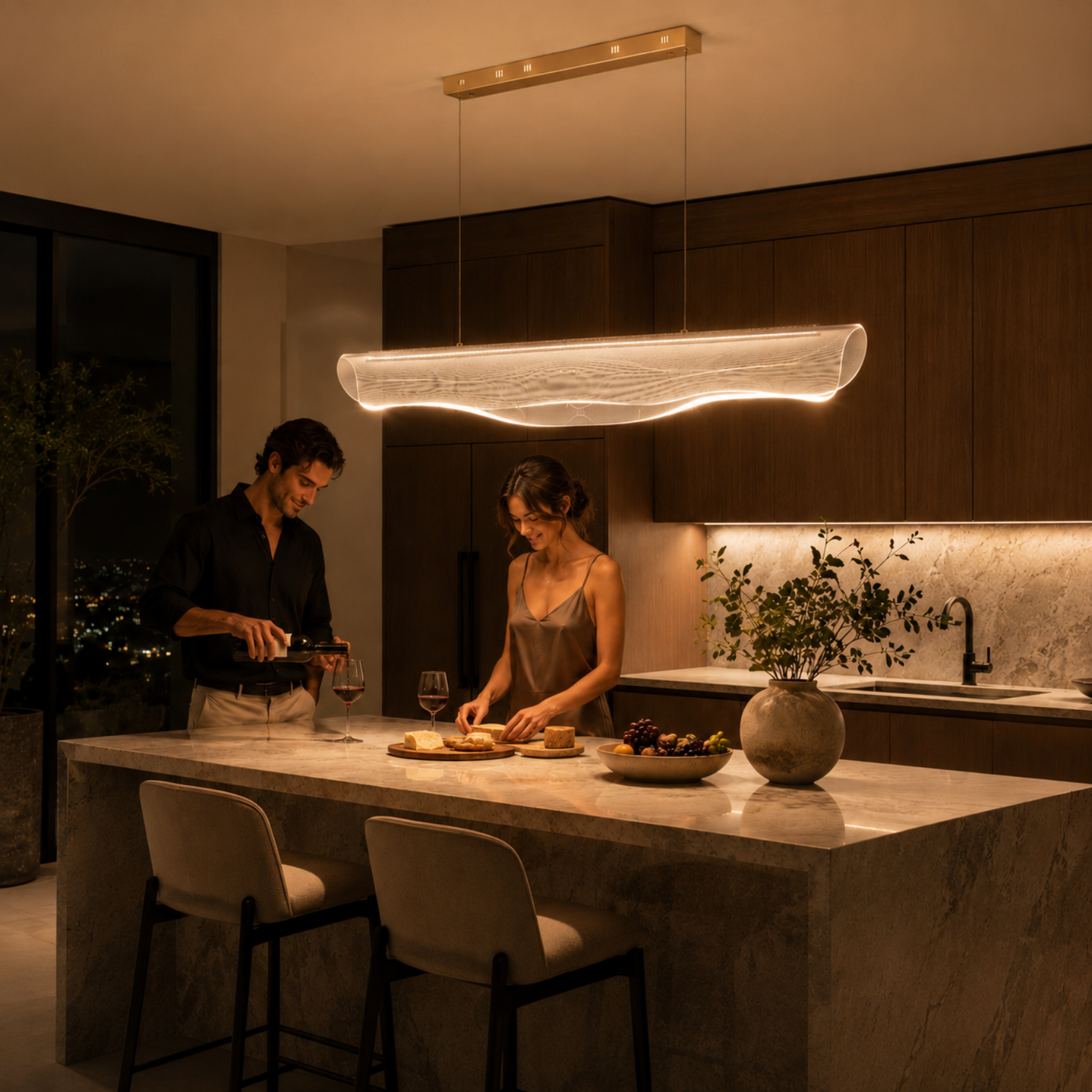VANILA Modern 1200mm LED Linear Pendant Light Matte 3CCT Dimmable - 7Pandas Australia