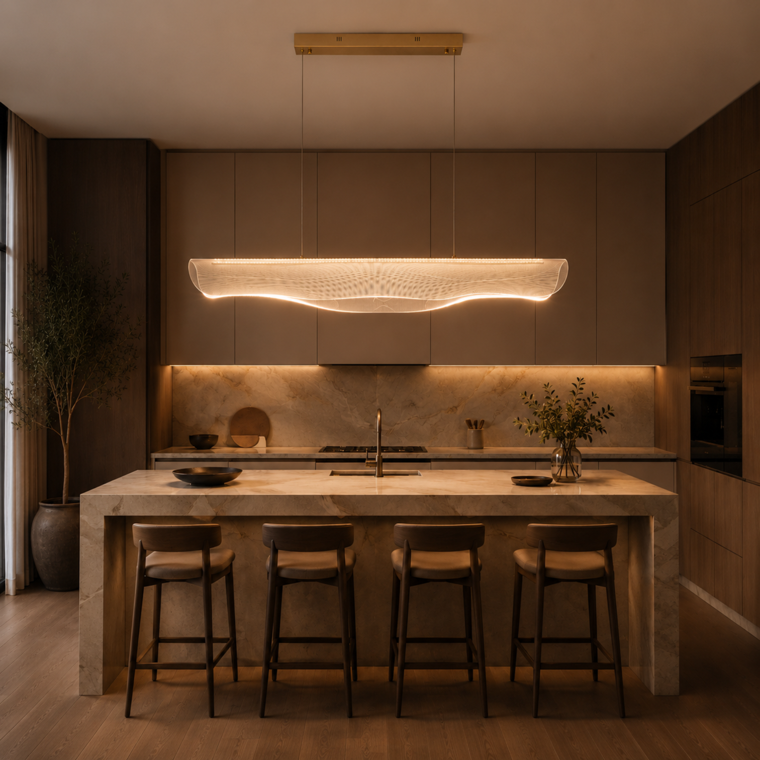 VANILA Modern 1200mm LED Linear Pendant Light Matte 3CCT Dimmable - 7Pandas Australia