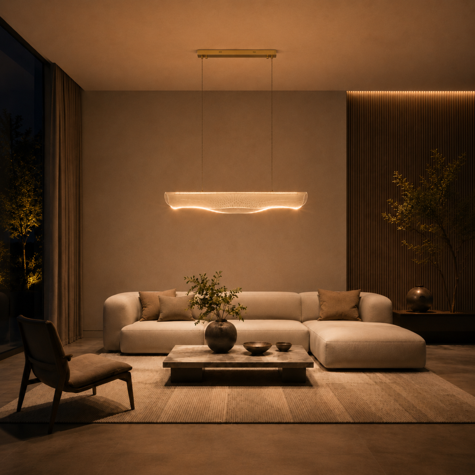 VANILA Modern 1200mm LED Linear Pendant Light Matte 3CCT Dimmable - 7Pandas Australia
