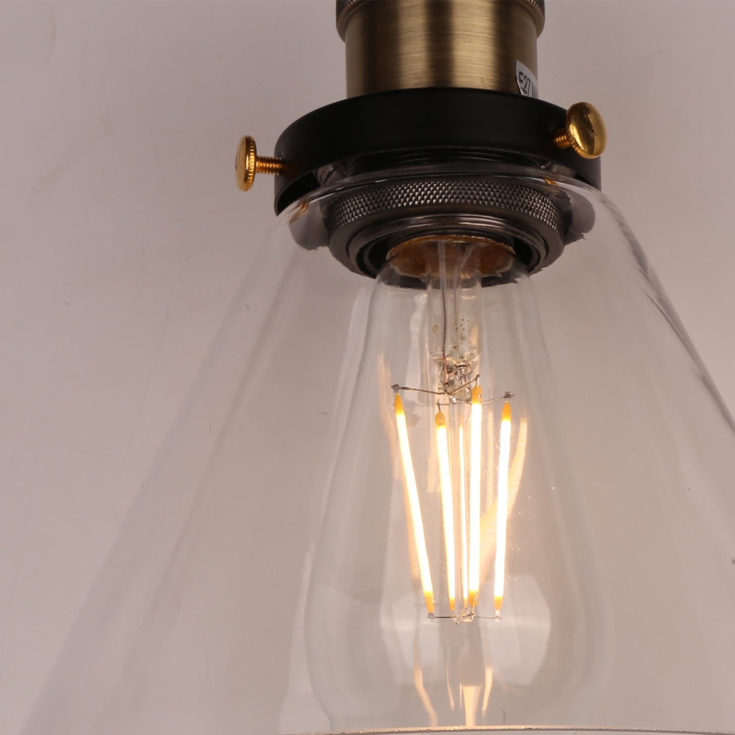 PENY 3PACK Clear Glass Pendant Light Antique Brass lamp base Vintage Style E27 - 7Pandas Australia