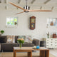 DARWIN 164cm / 65 inch 3 Blade DC Modern Timber Ceiling Fan Natural Solid wood - 7Pandas Australia