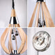 BONITO 3-Light Timber Round Nature Wood E27 Modern Ceiling Chandelier - 7Pandas Australia