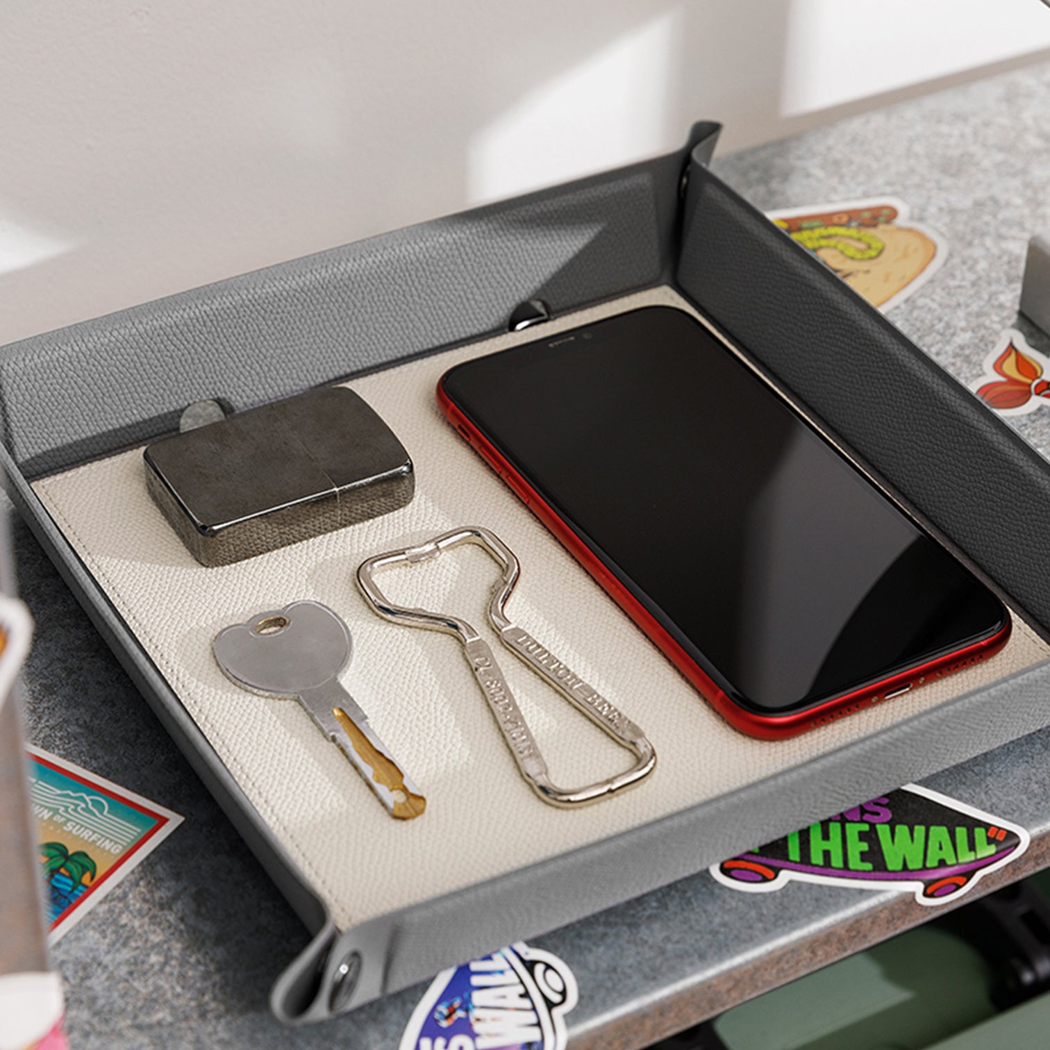 Italian leather Design Pocket Tray Organizer with Wireless Charger 15W - 7Pandas Australia