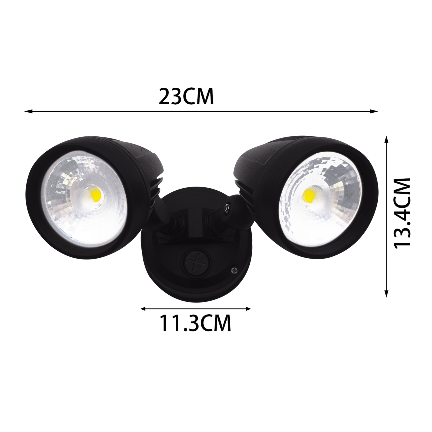 LED 2-Lights Outdoor Security Light Matt Black 2x15W 2100LM IP56 - 7Pandas Australia
