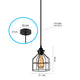 Metal Guard Vintage Cage Pendant Light Retro Loft Industrial Black - 7Pandas Australia