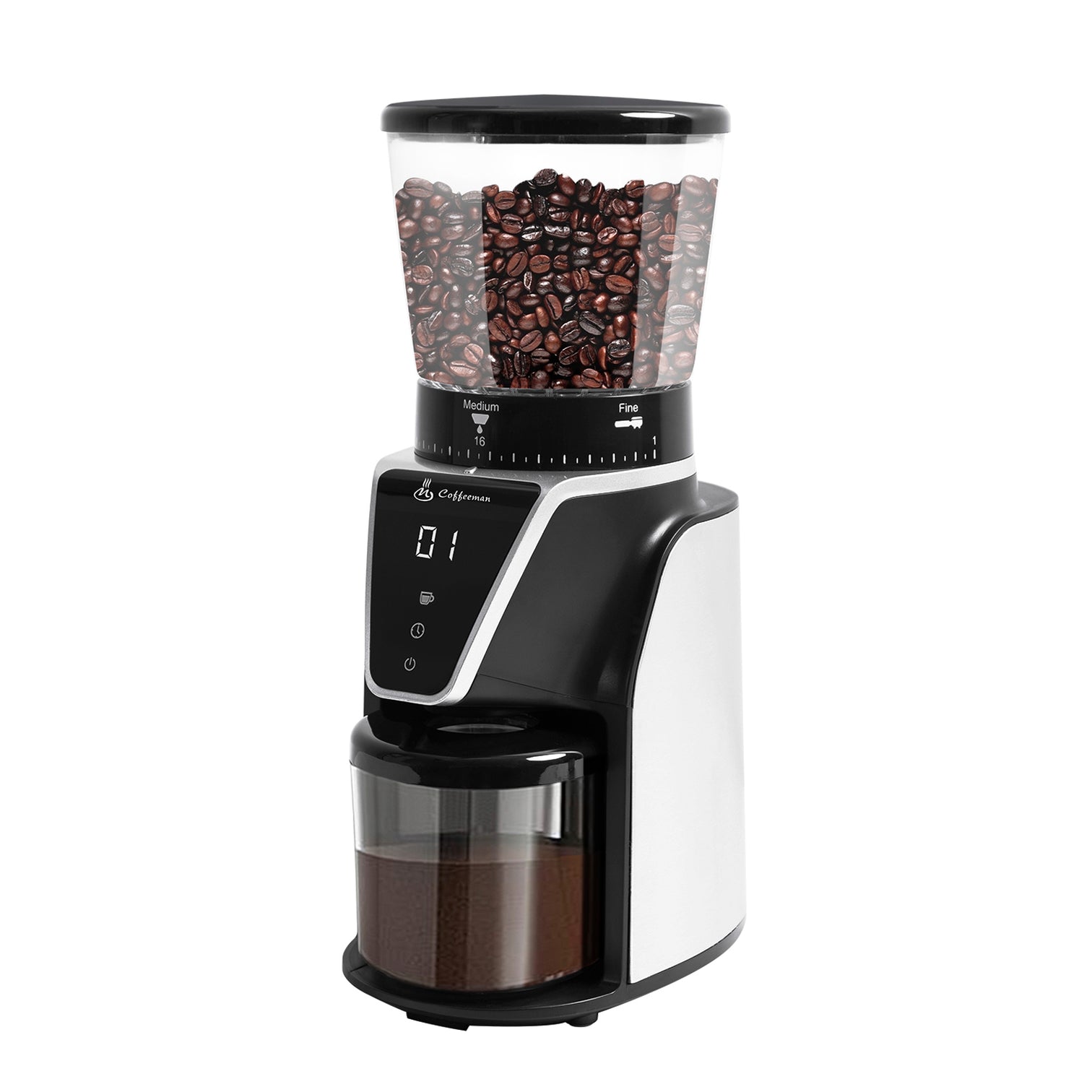 Electric Burr Best Coffee Grinder Australia 31 Precise Grinding Levels with Anti-Static Ground Container LCD display - 7Pandas Australia