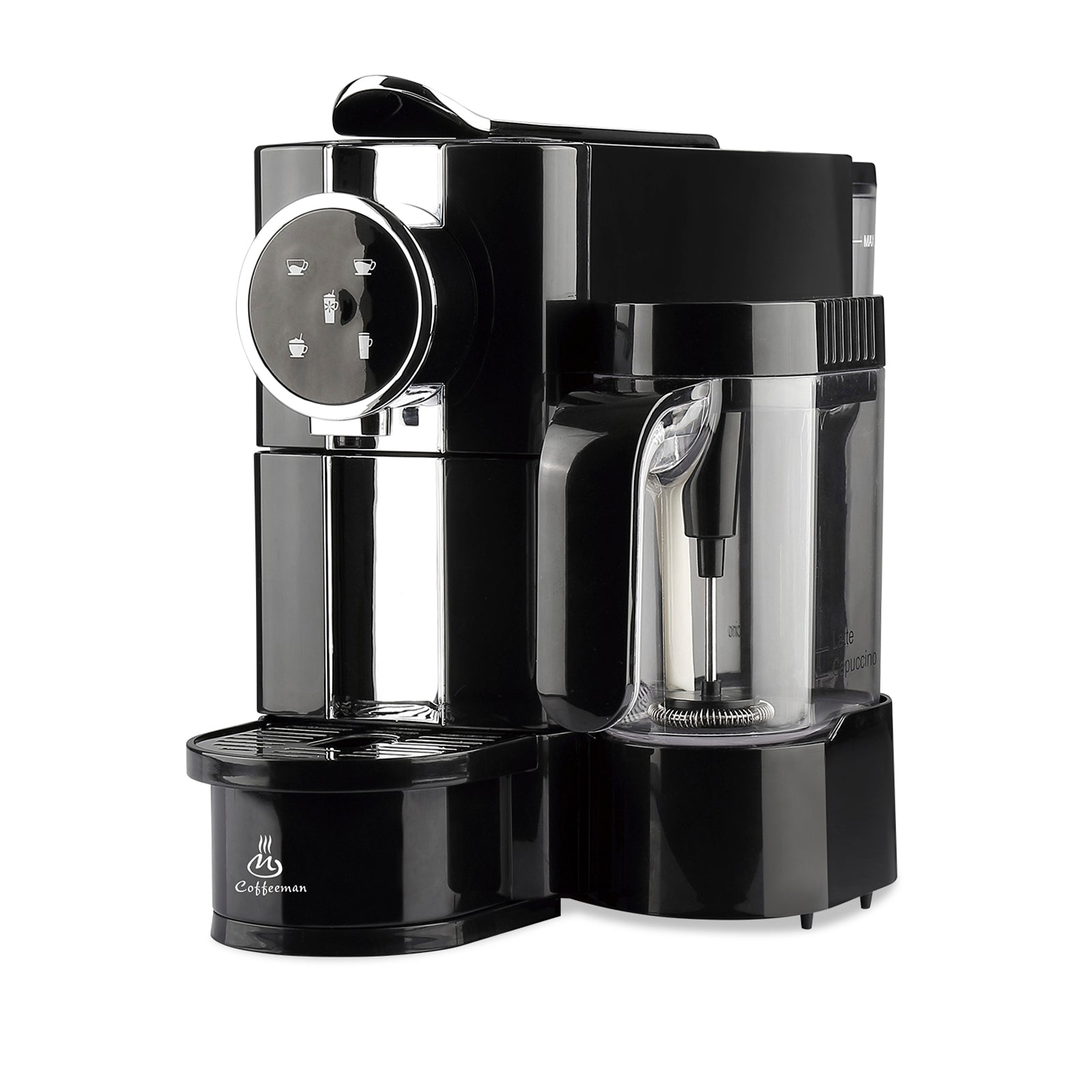 20 Bar Espresso Capsule Coffee Machine with Foaming Milk Frother 2 Cups
