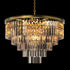 BILL Modern K9 Crystal Chandelier Angular Glass Aged Brass E14 lamp base