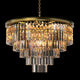BILL Modern K9 Crystal Chandelier Angular Glass Aged Brass E14 lamp base - 7Pandas Australia