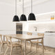 Aluminium Pendant Light Dome Shaped Dining Room Polished Black / White E27 - 7Pandas Australia