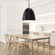 Aluminium Pendant Light Dome Shaped Dining Room Polished Black / White E27 - 7Pandas Australia