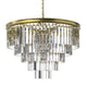 BILL Modern K9 Crystal Chandelier Angular Glass Aged Brass E14 lamp base - 7Pandas Australia