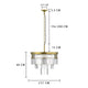 BILL Modern K9 Crystal Chandelier Angular Glass Aged Brass E14 lamp base - 7Pandas Australia