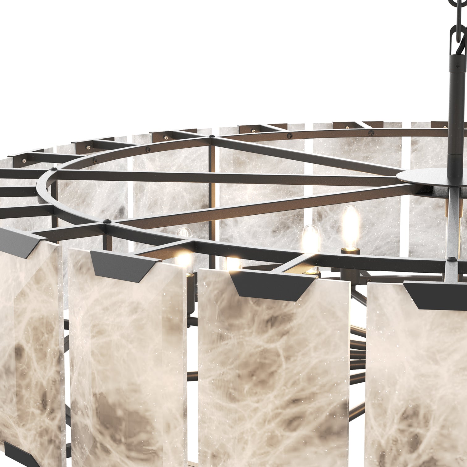 ALLYSON 520mm Circular Round Alabaster Chandelier 6*E14 Lamp base - 7Pandas Australia