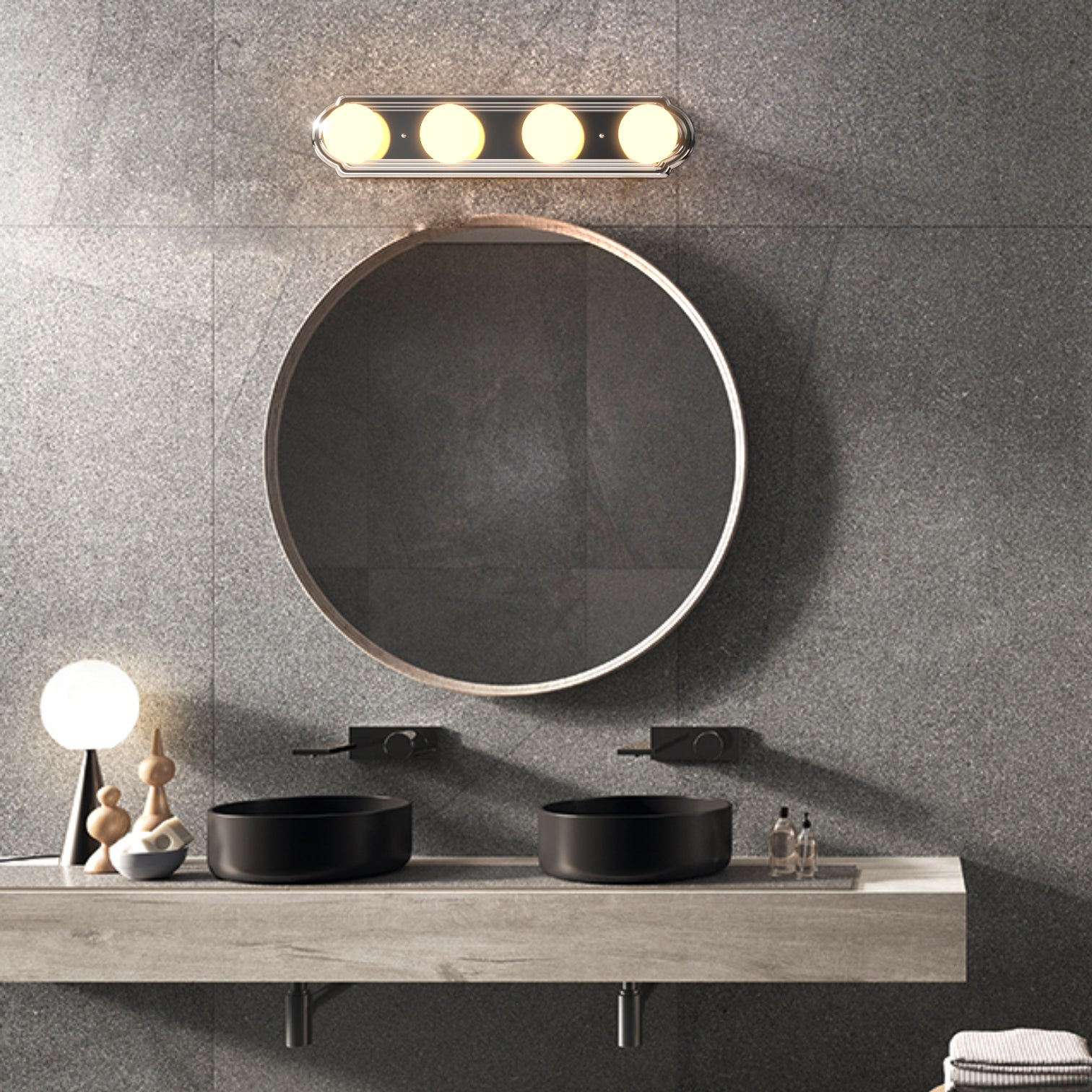 GINO 4-Lights Modern Classical Bathroom Vanity Light Polished Chrome LED Bulb Included - 7Pandas Australia