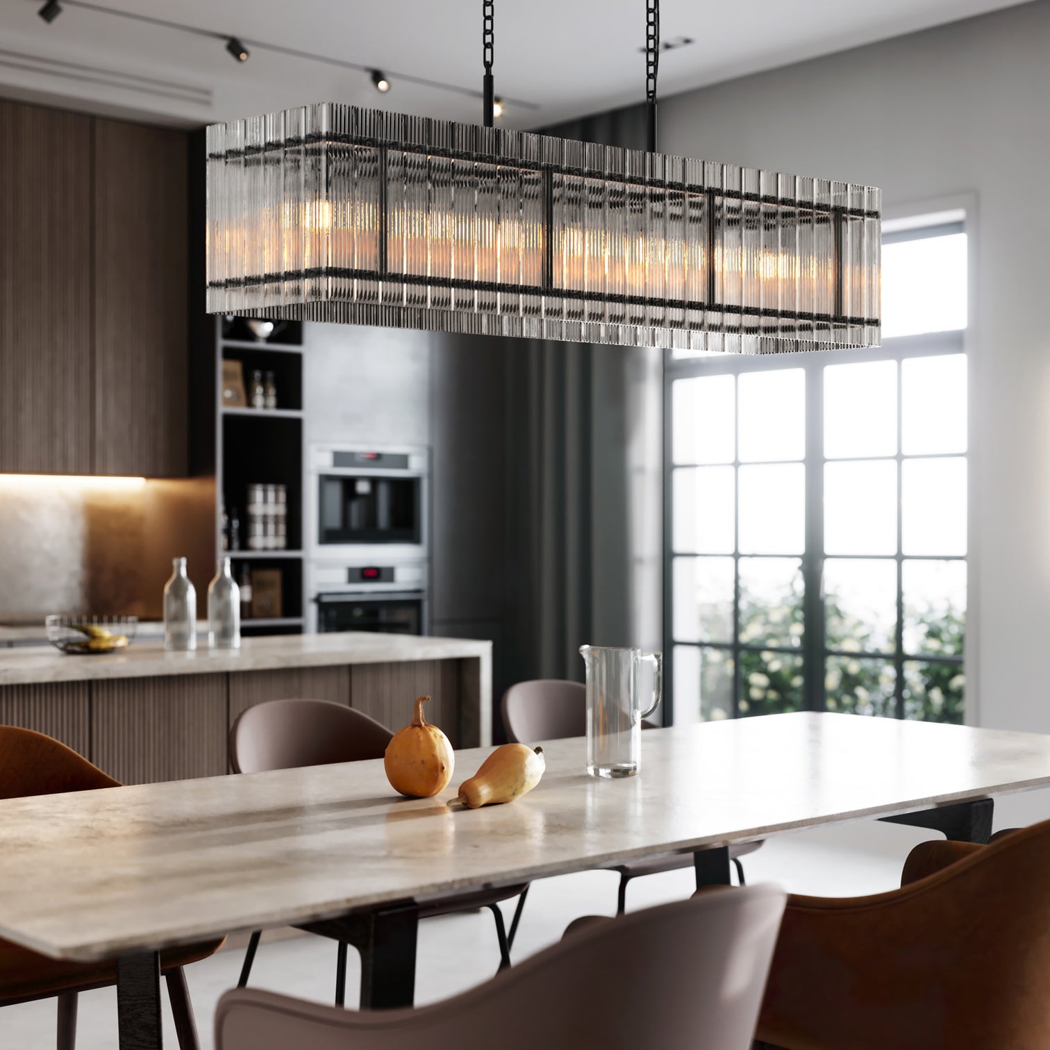 VALENCIA Rectangle Modern Style K9 Crystal Chandelier Aged Brass 7* E14 base - 7Pandas Australia